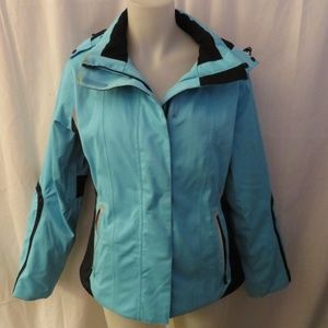 MECO BLUE, BLACK,SILVER GRAPHIC SKI JACKET SZ: 10*